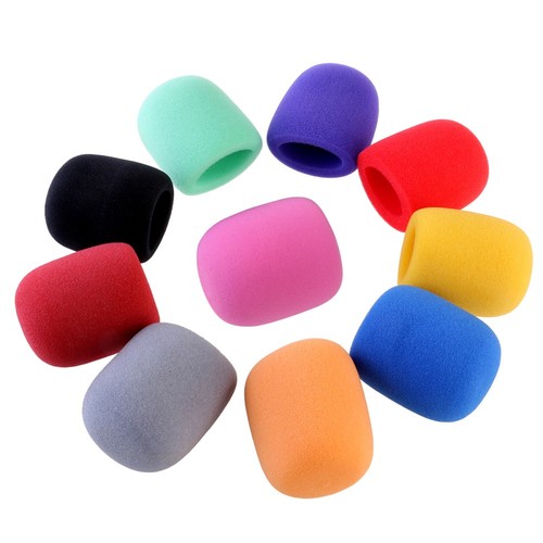20 Pièces Bonnettes Pour Micro-Cravates Pare-Vent Anti-Bruit En Mousse - Noir + Rose, Protection Microphone Casque