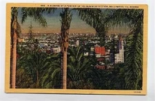 Business Section of Hollywood California Linen Postcard
