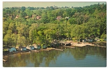 Postcard Herald's Cottages Gore's Landing Ontario Rice Lake Canada Photochrome