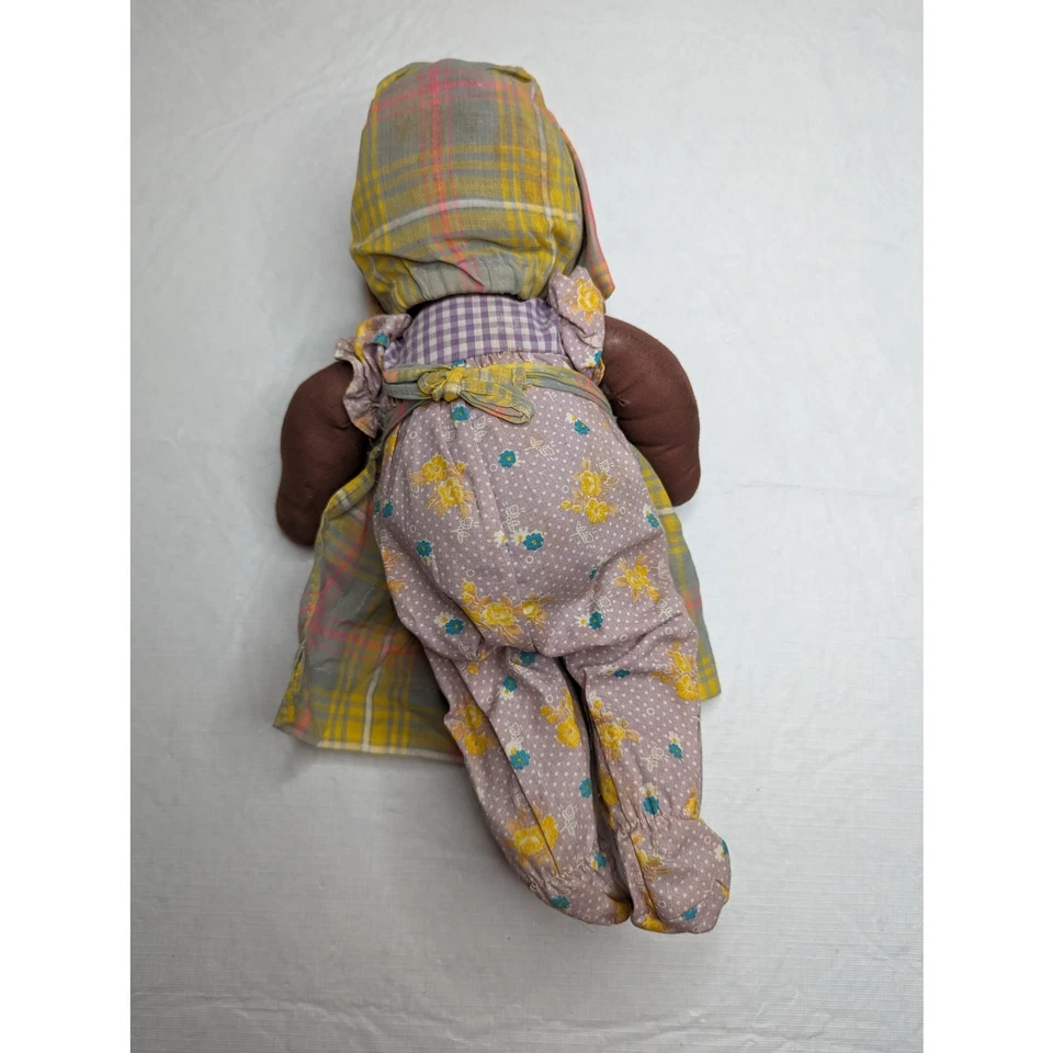 Vintage 1960s African American Handmade Baby Doll Cloth 16" Tall - Image 3 of 4