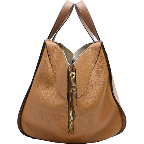 LOEWE Size Small Hammock Small 2WAY Handbag Shoulder Bag Brown Leather PVC Gold