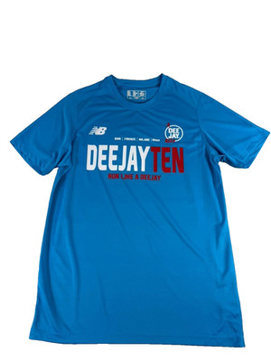 New Balance DEEJAY TEN Running T-Shirt Men's Medium Blue Athletic Tee