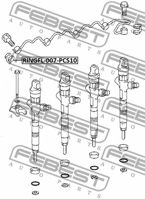 Febest O-Ring Fuel Injector RINGFL-007-PCS10