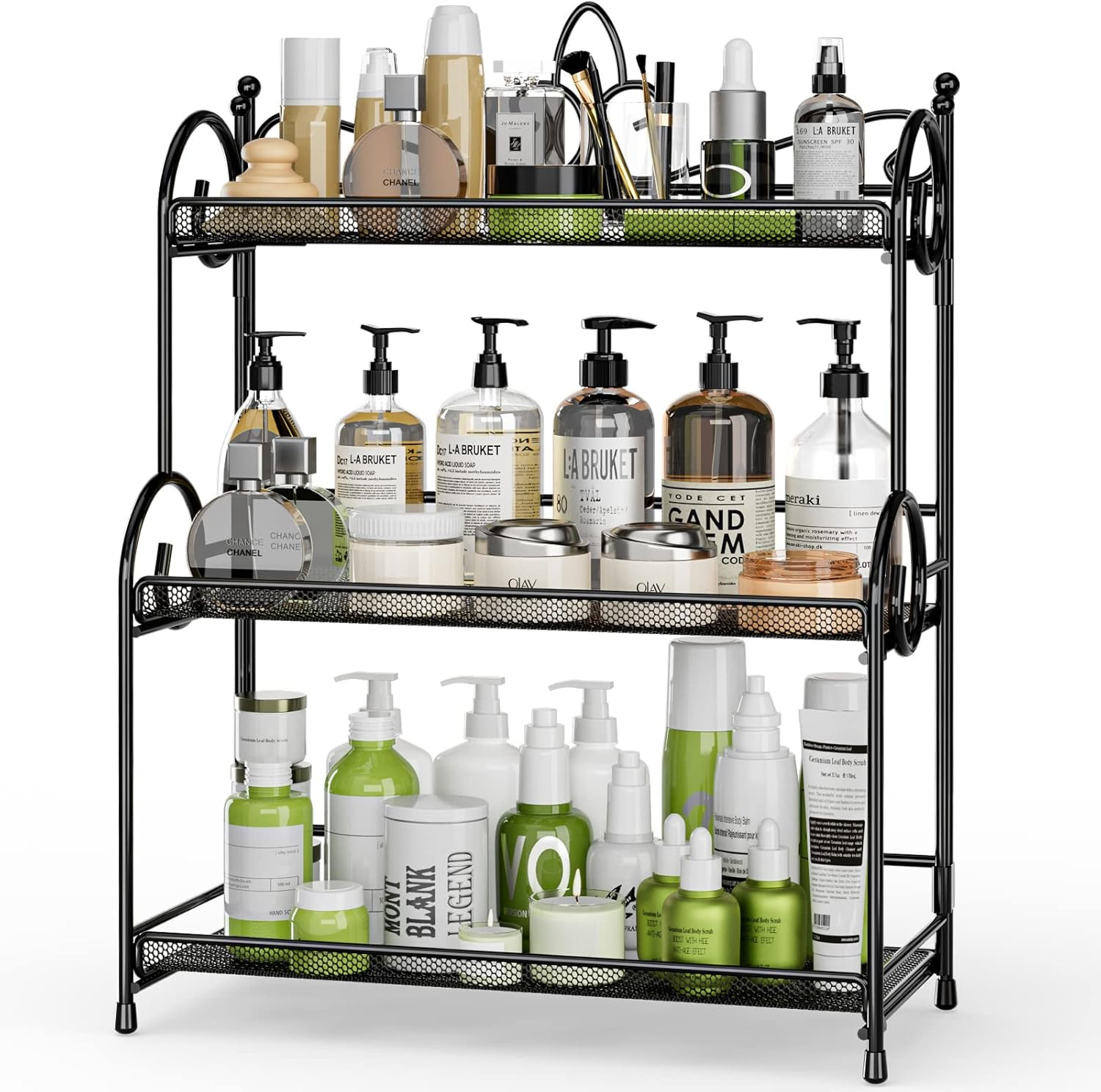 Organizer Bancone Design - Portaspezie 3 Livelli Metallo Nero Moderno