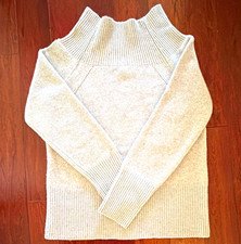 Burberry London 100 Cashmere Gray Turtleneck Raglan Knit Sweater Womens M