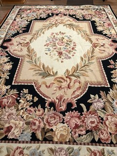 9 X 12 French Aubusson Style Vintage Tapestry Needlepoint Handmade Wool Area Rug
