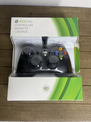 Official Microsoft Xbox 360 Wired Controller Black NEW SEALED DAMAGED BOX