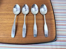 4 Vintage Oneida Community Paul Revere Soup Spoons Lot Stainless Set