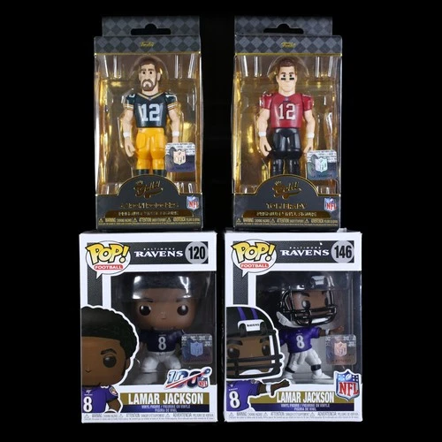 Funko Pop NFL Bundle Lamar Jackson Football Ravens + Tom Brady & Aaron Rodgers