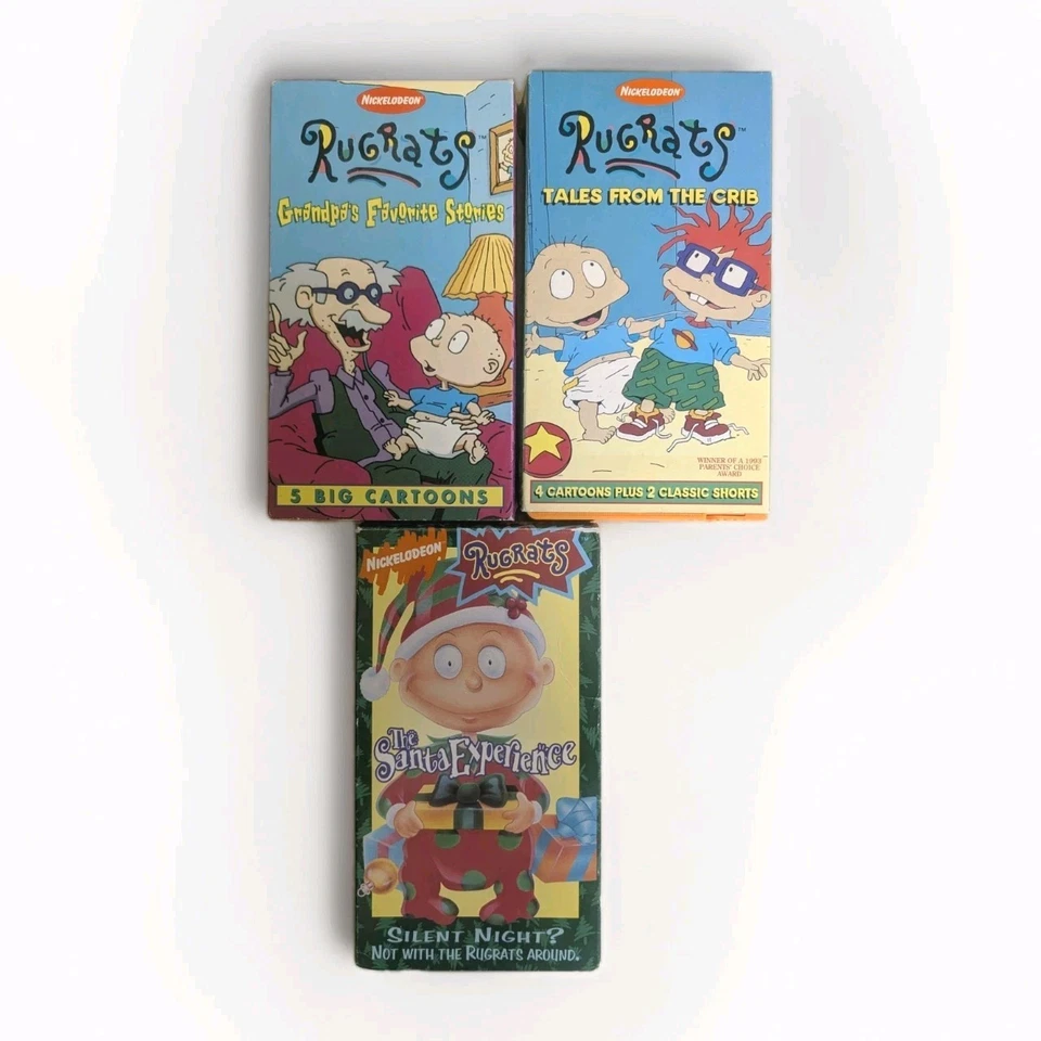 Rugrats VHS Tapes Nickelodeon Cartoons Vintage 90s Orange Tapes Lot of 7 Foto 4 de 4