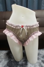 A384 3XL/ElasticW.25-44" VtgStyle Gray Nylon Bikini Panties Knickers Underwear