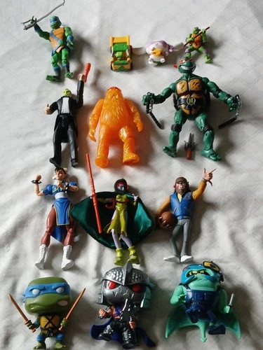Action Figures Lot - Teen Wolf TMNT Street Fighter Marvel WB The Mask Vntg Rare