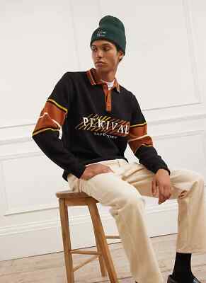 Percival Knit Polo Jumper Safety Matches BNWT Medium Black RRP £159  UK