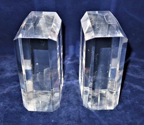 Ritts Astrolite Mid Century Modern Clear Display Lucite Acrylic Bookends, 6" - Picture 2 of 4