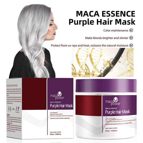Maca Power Purple Hair Mask 100Ml Maca Essence Deep Nourish Hellern Keratin ▽ - Picture 3 of 15