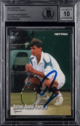 2003 Netpro #70 Rafael Nadal Rookie RC BAS Beckett Auto Grade 10