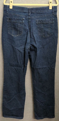 Pantalones de mezclilla Gloria Vanderbilt para mujer 16 azul lavado oscuro cintura elástica corte bota - Imagen 5 de 8
