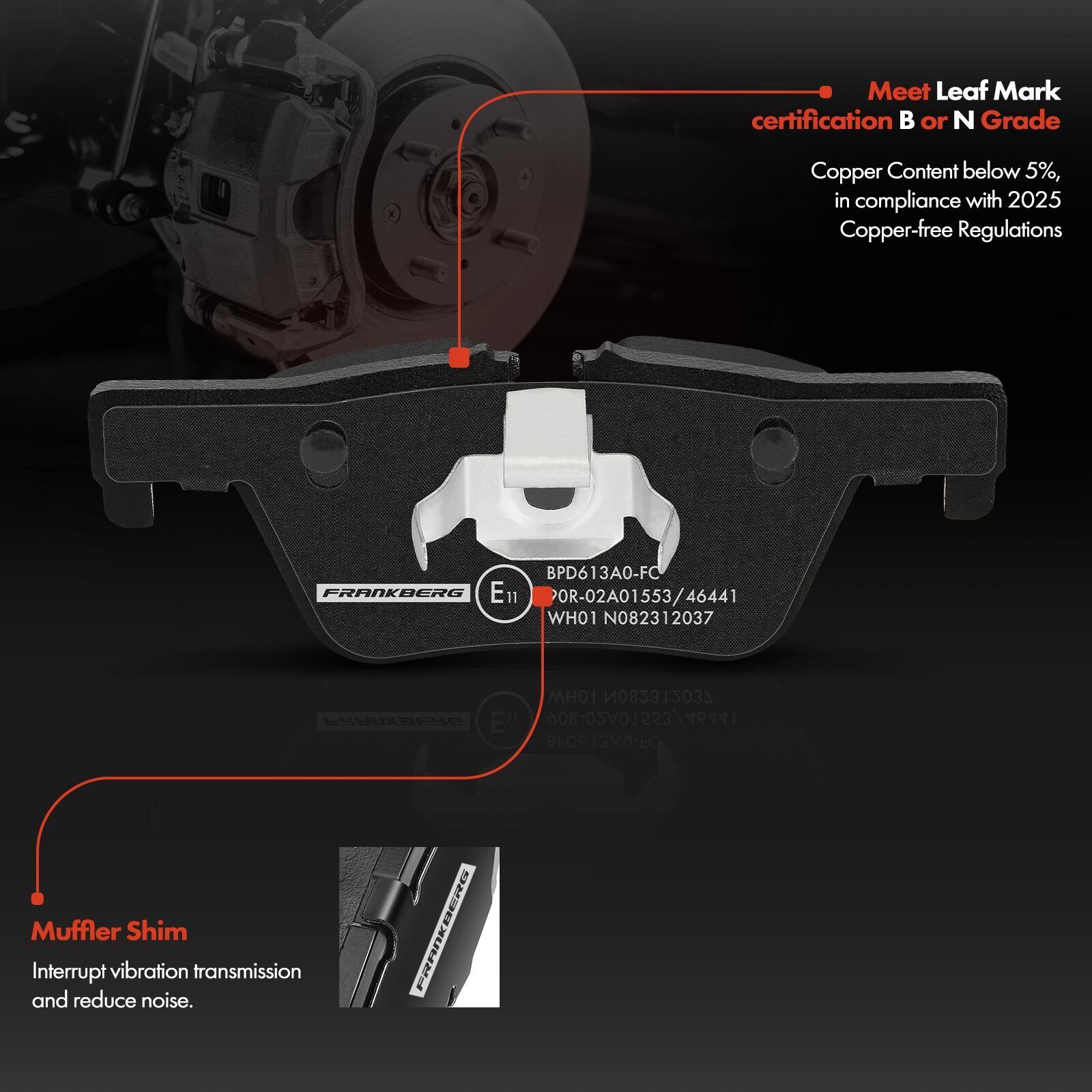 Brake Pads Set Rear for BMW 1 2 3 4 Series F20 F21 F23 F31 F34 F36