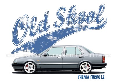 LANCIA THEMA TURBO I.E T-Shirt. OLD SKOOL. OLDTIMER. MODIFIZIERT. RETRO. 
