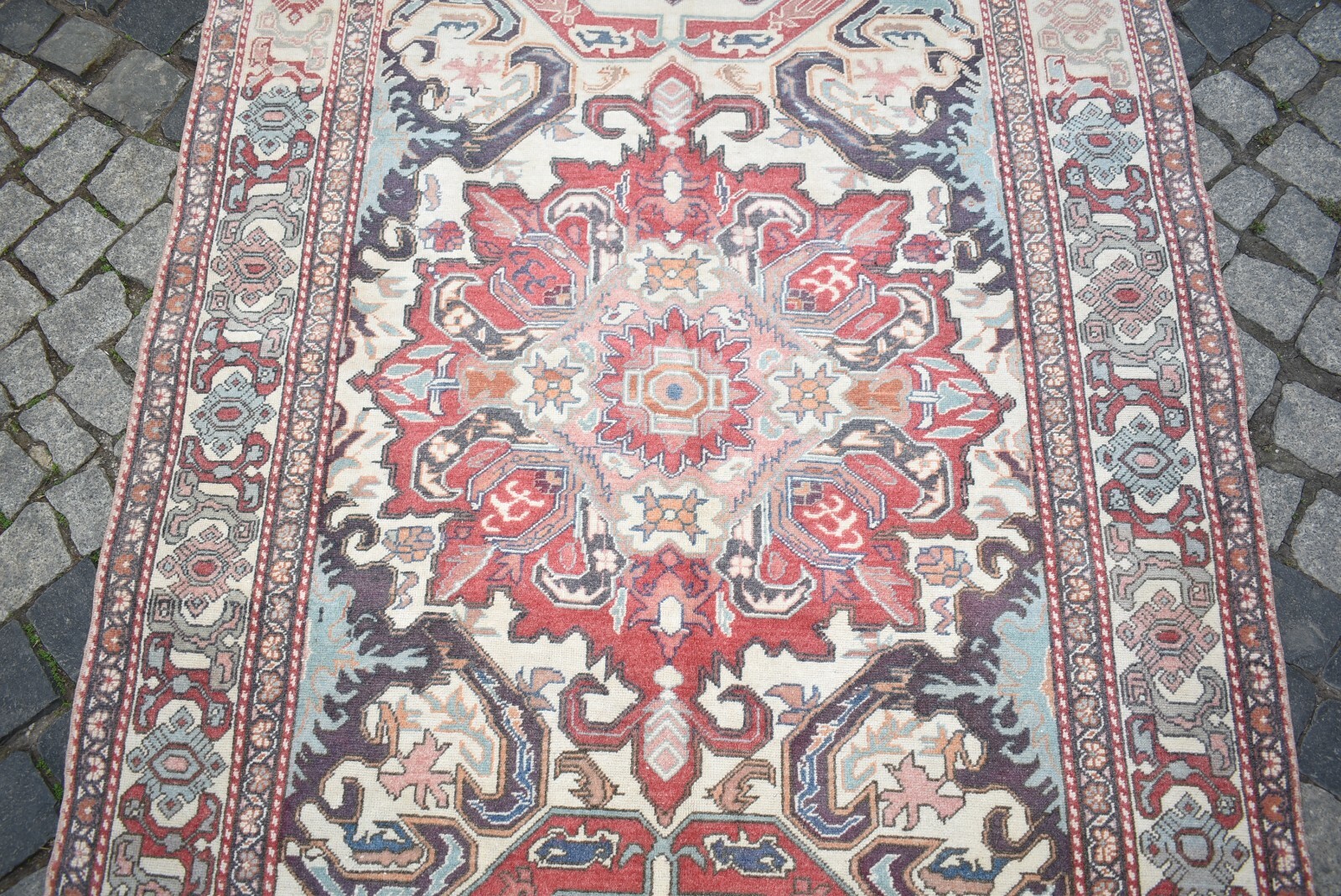 Turkish Rug 52'' x 90'' Vintage Muted Dye Rug Hand-knotted Rug Kayseri Wool Rug