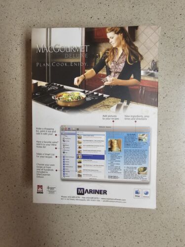 Mariner MacGourmet Deluxe Cooking Software Mac Macintosh MacOS Sealed New - Picture 2 of 2