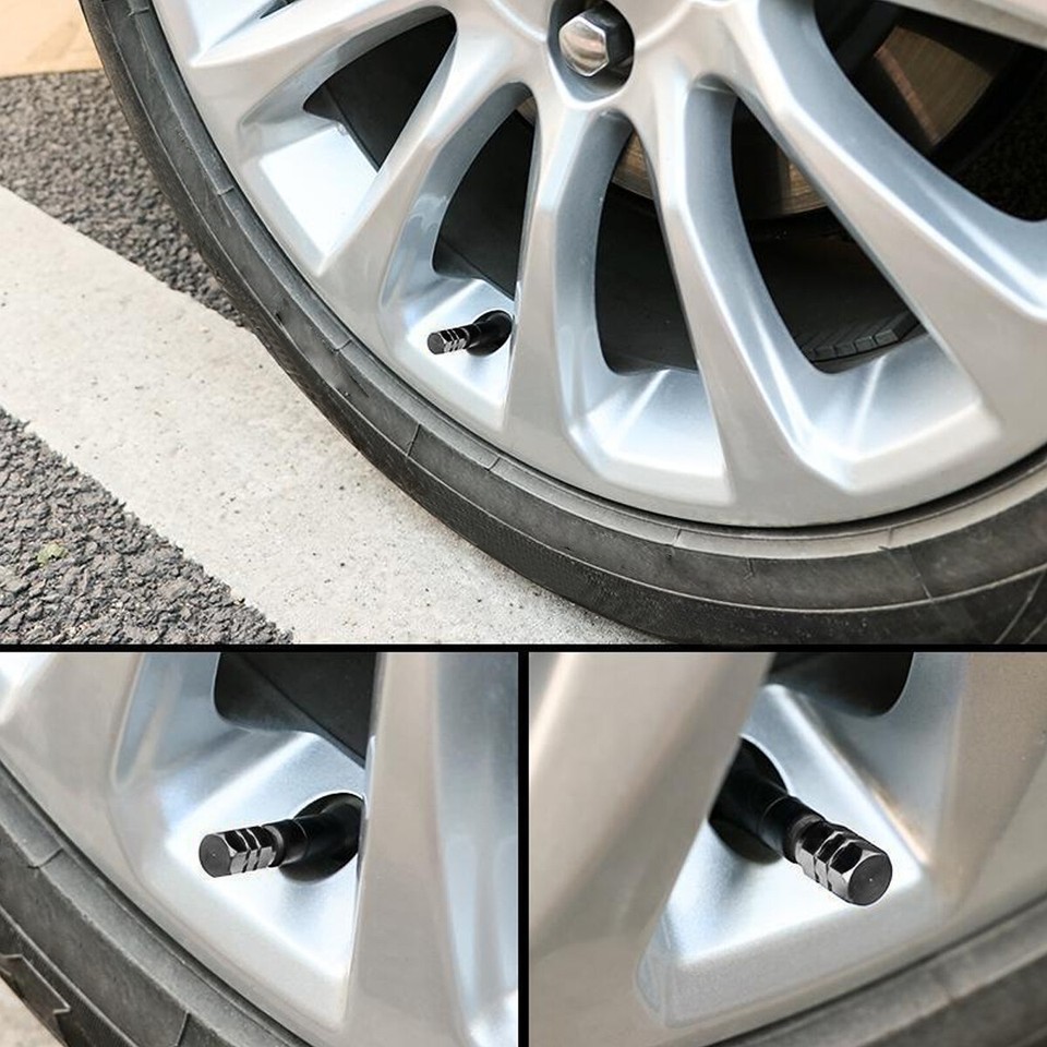 Valve Stem Caps 4 Packs Universal ScrewOn Aluminum Alloy Tire Caps for