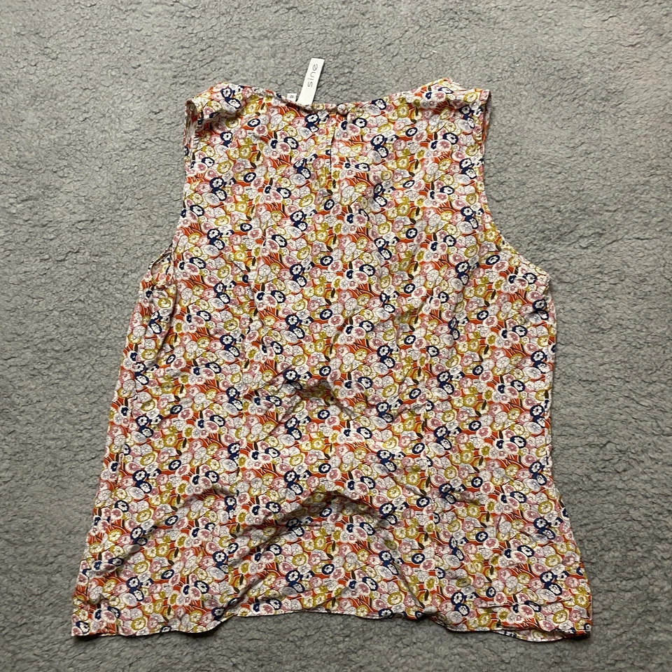 BLUSA SENO MUJER TALLA 12 SIN MANGAS FLORAL AZUL ROSA Foto 2 de 4