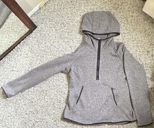 Lululemon Heathered Lilac Purple Gray Fleece  Pullover Jacket Size 8