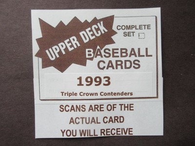 1993 Upper Deck BB  ~  TRIPLE CROWN CONTENDERS  ~  U-Pick Players from Scans