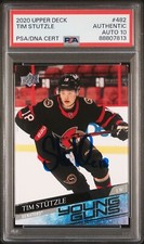 Tim Stutzle RC 2020 Upper Deck Young Guns Signed #482 PSA 10 Gem Mint Auto