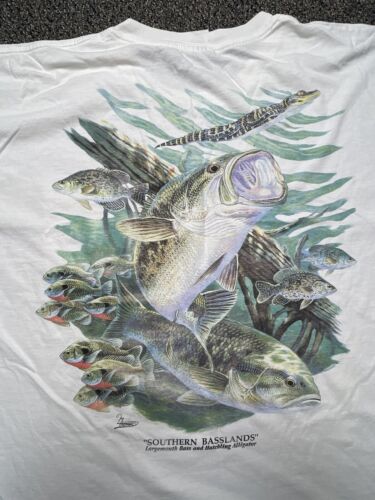 Vintage Outback America Nature Bass Alligator Shir