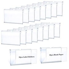 50pcs Labels for Storage Bins Plastic Label Clip, Basket Labels Clip On Label