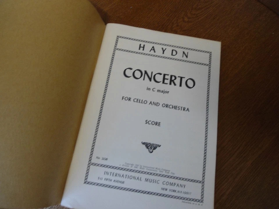 HAYDN Concerto for Cello & Orchestra Score in C major / 2326 Int. Music Co. - Image 2 of 4