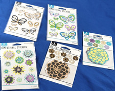 DIE -CUT DIMENSIONAL STICKERS 5 Packs Cardstock Decor Butterflies Flowers
