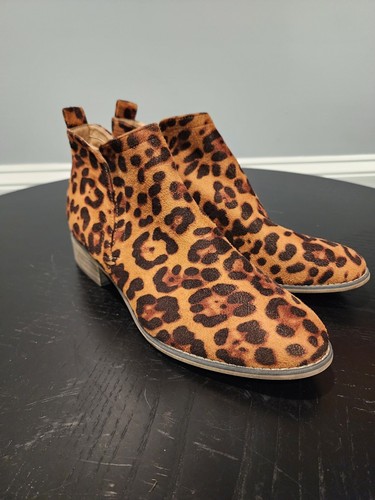 ARider Girl Ankle Booties Women's Size US 9 Cheetah Leopard Print Shoes Boho
