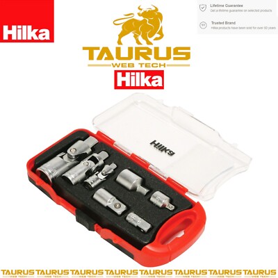 7-teiliges Adapter & Kreuzgelenk-Set Reduzierstück Buchse auf Stecker Antrieb Handwerkzeuge + Koffer