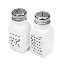 Heartland Home Farmhouse Ceramic Salt and Pepper Shakers Set (White)