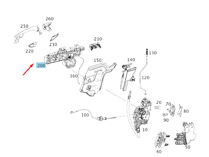 Neu MB GLA X156 Türgriff-Lagerhalterung vorne rechts LHD A2047602400 Original