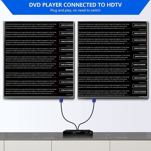 Screen Duplication 1080P VGA Splitter Cable Video Cord Dual Monitor Y Adapter - Afbeelding 8 van 8