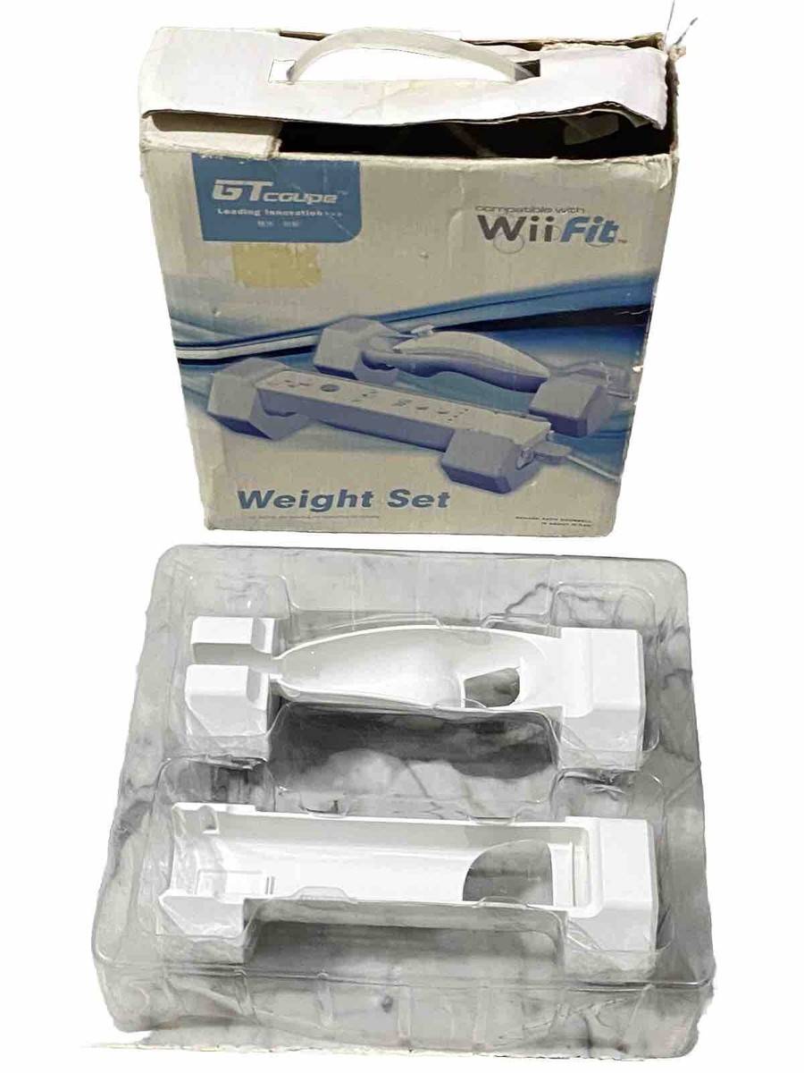 Nintendo Wii Fit GT Coupe Weight Set 1Kg 2 Dumbbells White Console
