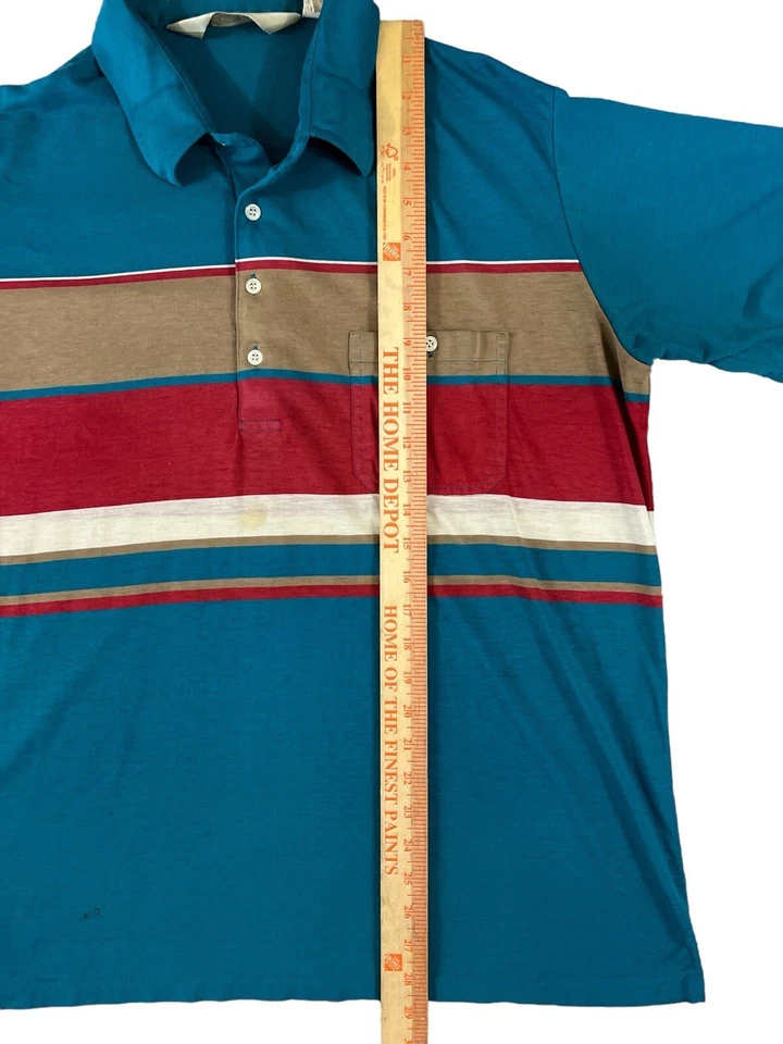 Polo de Colección Arnold Palmer Golf Azul Rayas Manga Corta Talla XL Foto 2 de 4