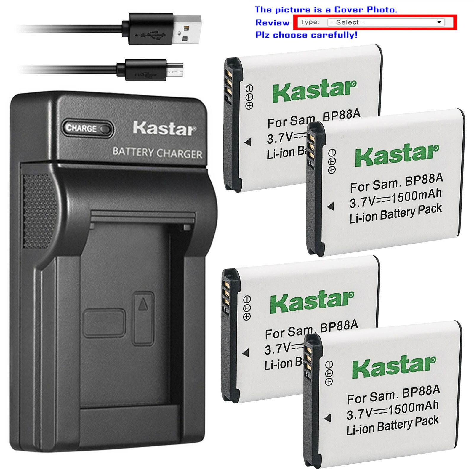Kastar Battery Slim USB Charger for Samsung EABP88A BP88A Samsung