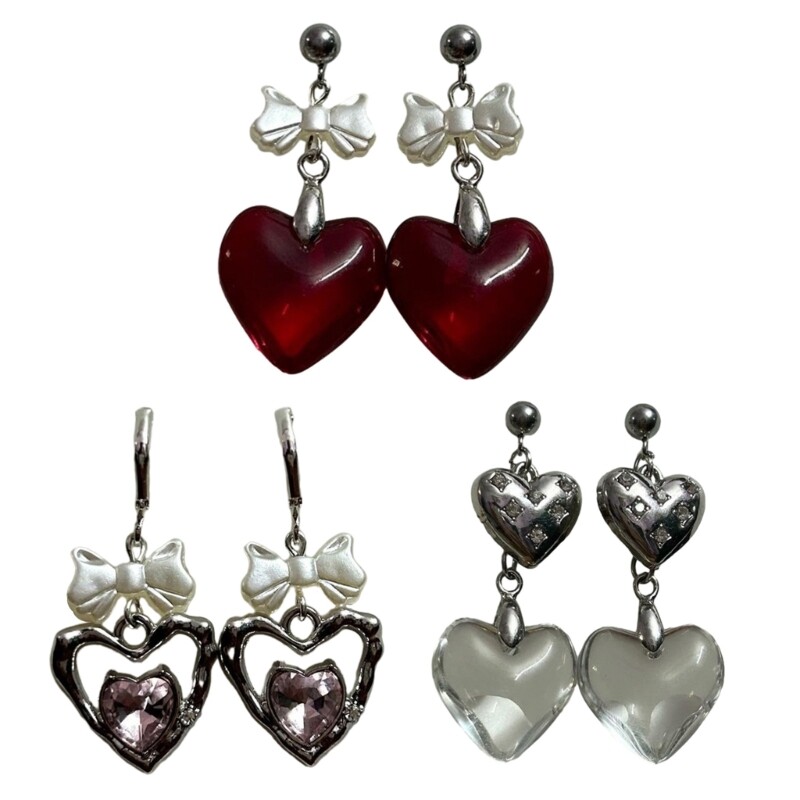 Stylish Heart Earrings Adornment Fashionable Piercing Ear Rings Charm Jewelry