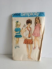 Pleated Schoolgirl Skirt Dress Scarf Size 10 Simplicity Sewing Pattern 8864 VTG 