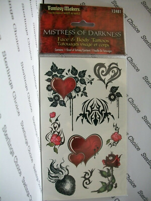 Fantasy Makers Face & Body Temporary Tattoos #12481 Mistress of Darkness
