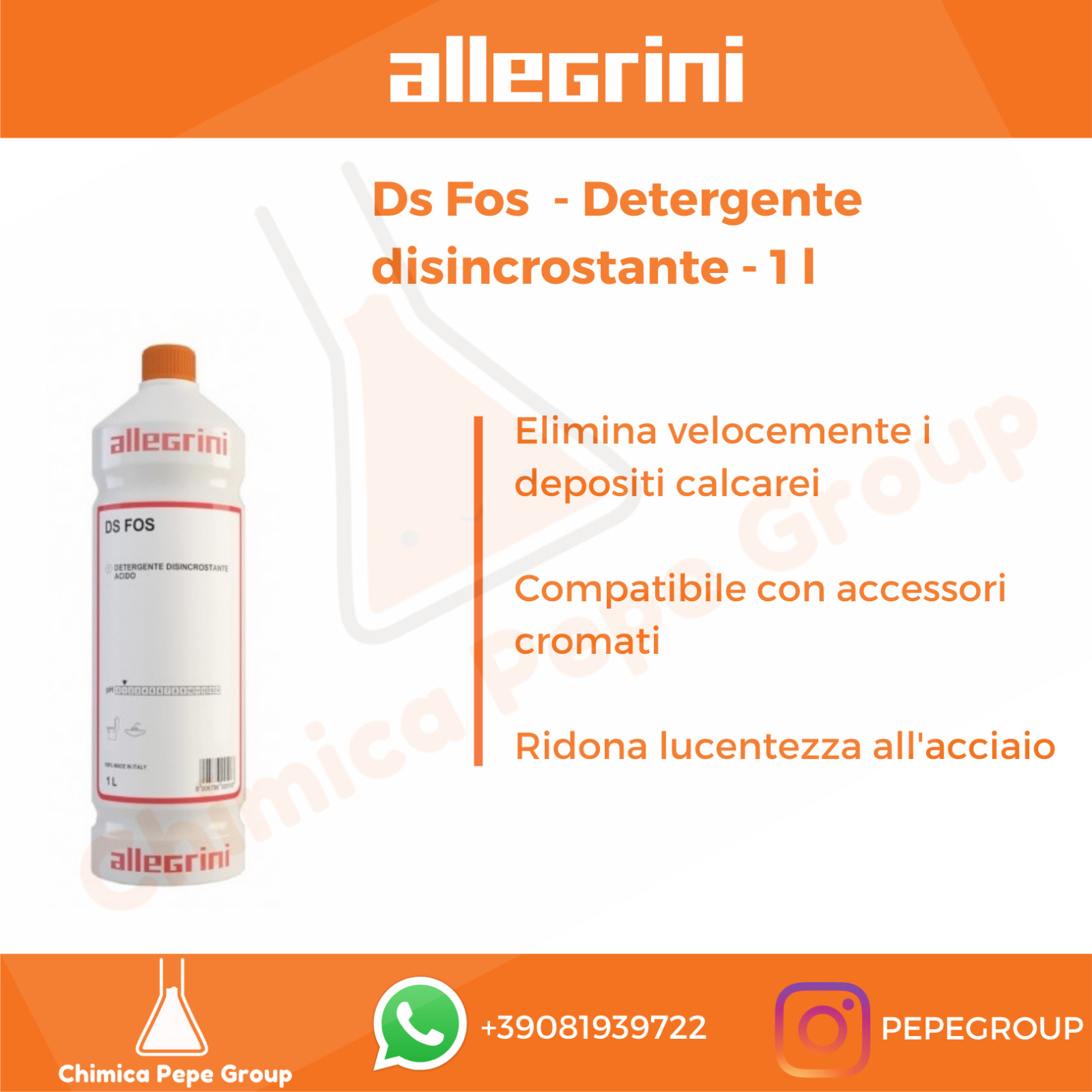 Allegrini DS FOS Disincrostante 12x1L: Potenza Acida Fosforica