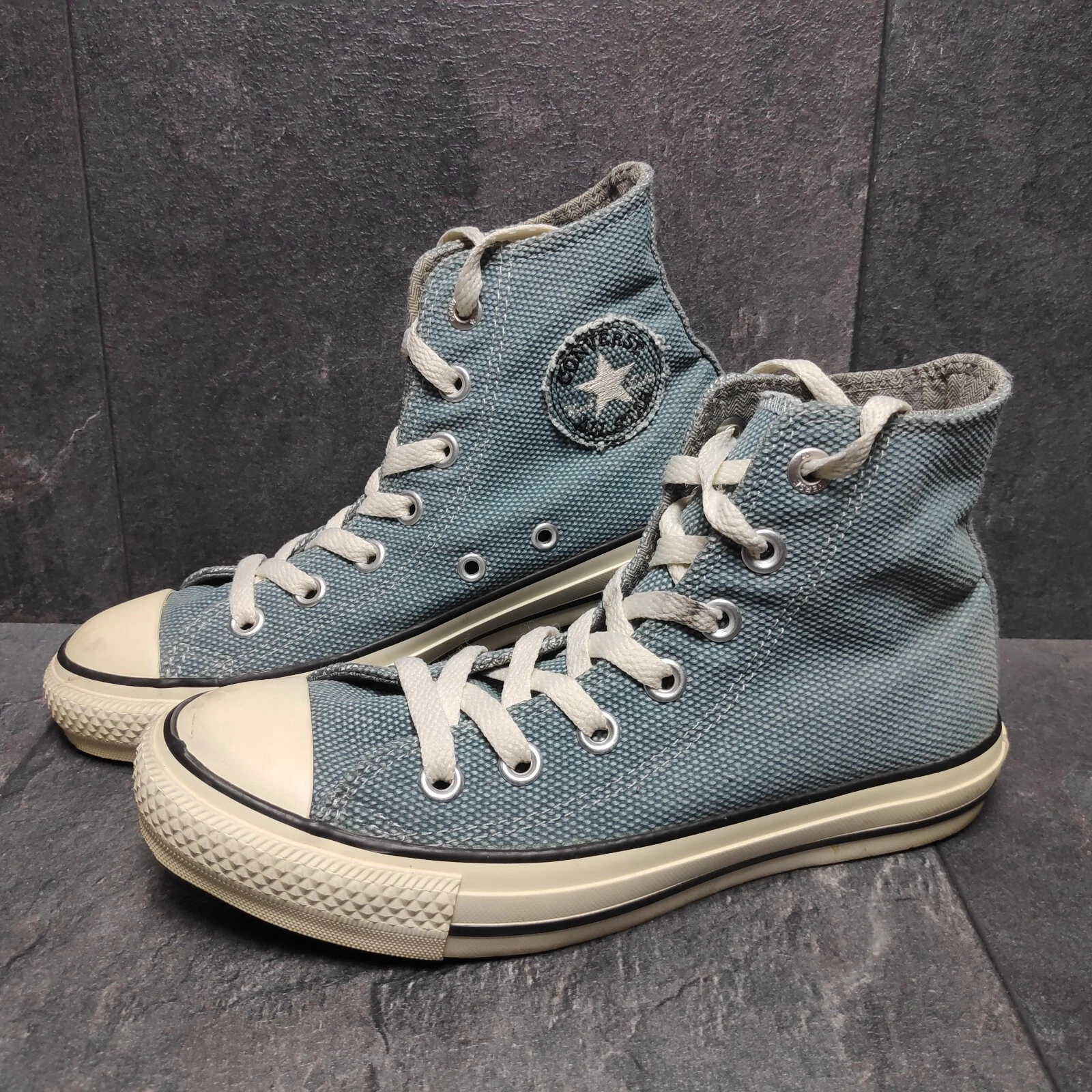 Converse Chucks All Star tessuto spesso blu grigio stella bianca taglia 36 5 UK 4