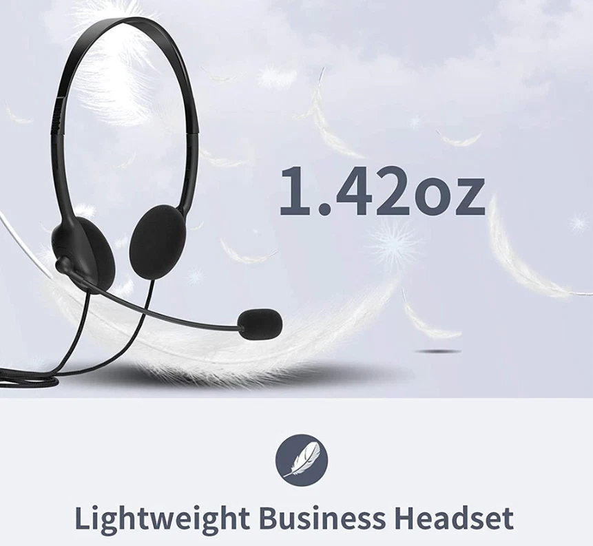 USB Headset Headphone With Microphone Noise Cancelling For PC Computer Call Chat - Image 3 of 4