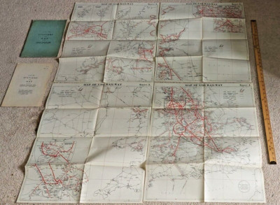 LMS STATIONSLISTE 1939 [+ 1946 REV.]  PLUS RIESIGE UK KARTE IN 4 TEILEN - SEHR GUTER ZUSTAND