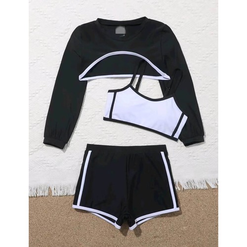 Kids Girl Outfits Holiday Swim Set Outdoor Swimsuit Stylish Activewear Exercise - Picture 5 of 19